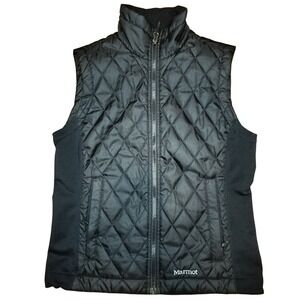 Marmot Womens SP Black Quilted Insulated Vest Full Zip Style with  Zip Pockets